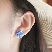 Load image into Gallery viewer, Hydrangea Clay Ear Studs
