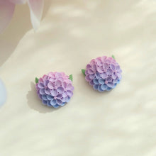 Load image into Gallery viewer, Hydrangea Clay Ear Studs
