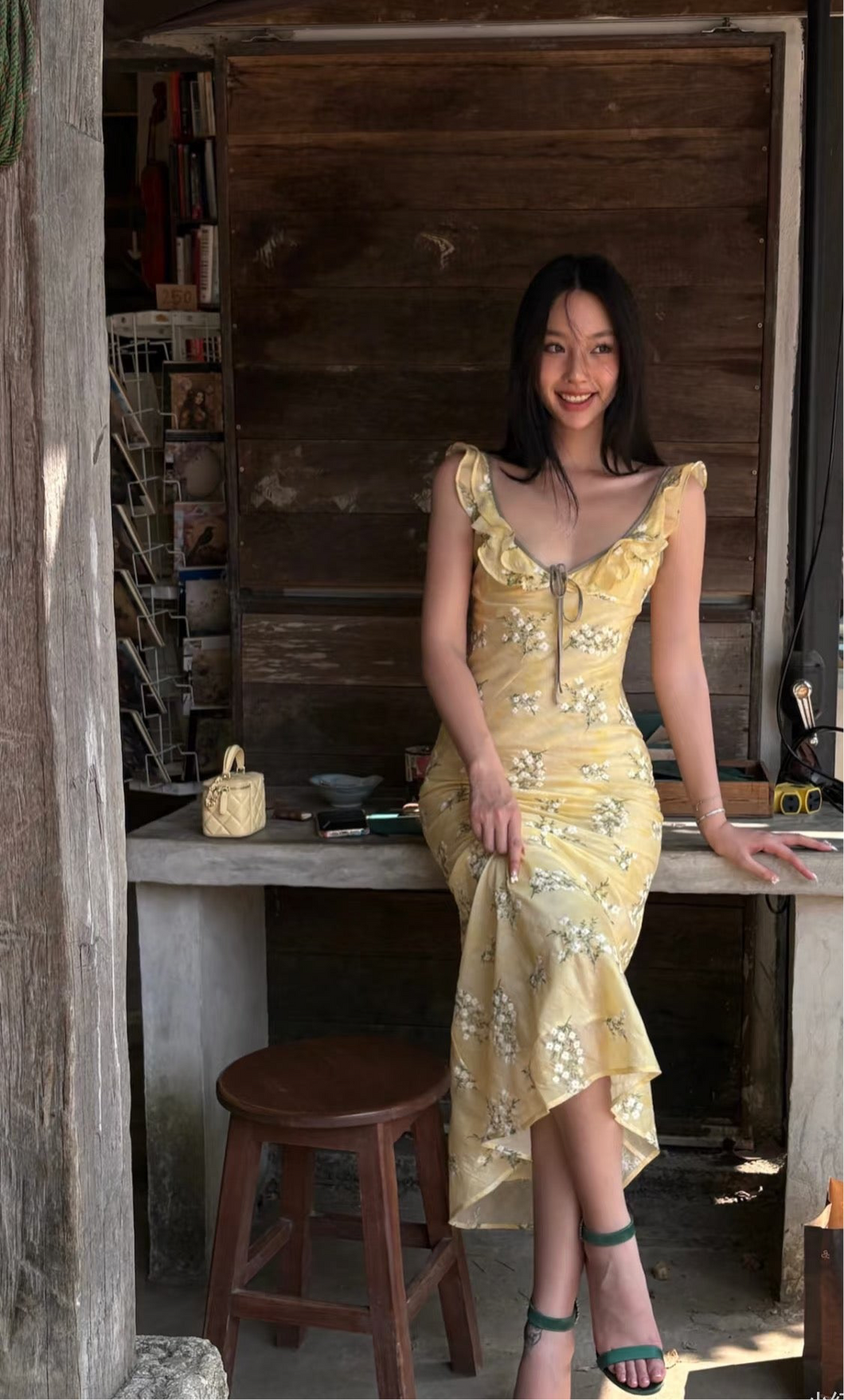 SS25 June Embroidered Dress Yellow
